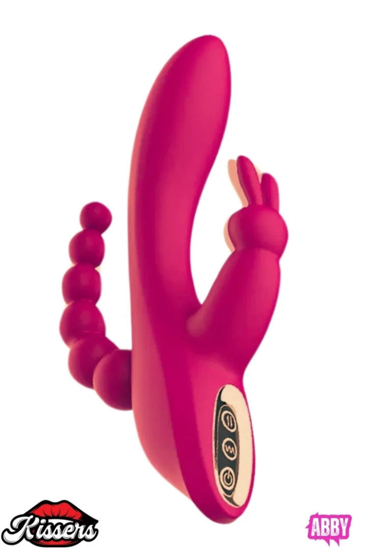 #7742 - Cinsel Oyuncak Üçlü Tavşan Vibratör - Pembe