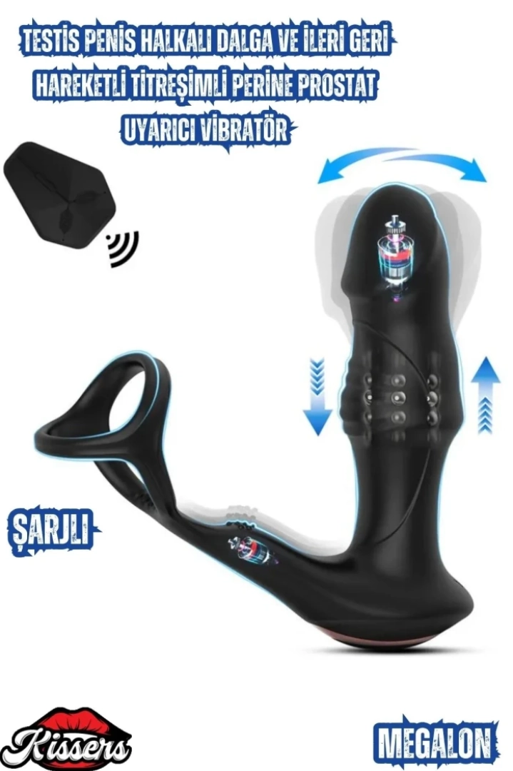 #7759 - Perine Uyarıcı Titreşimli Vibratör - Şarjlı Testis Penis Halkalı