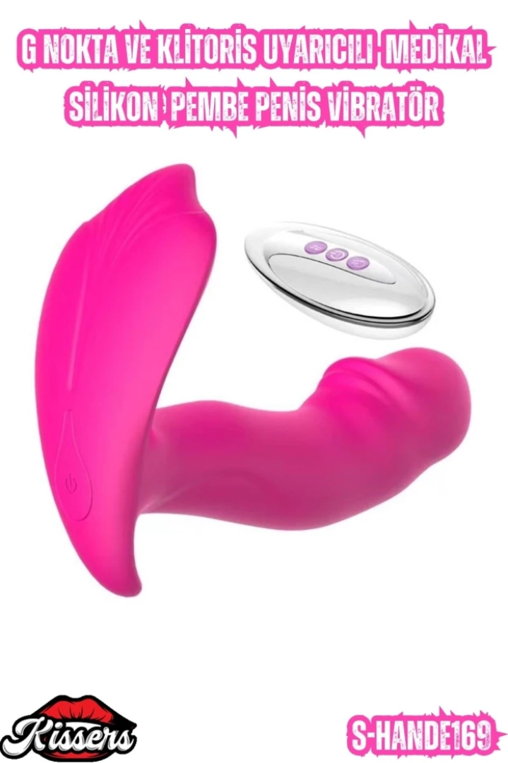 #6762 - G Nokta ve Klitoris Uyarıcılı Pembe Penis Vibratör
