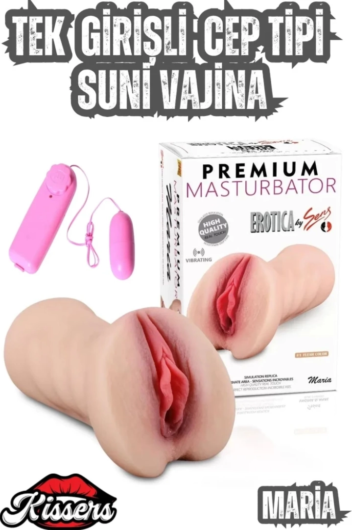 #7817 - Realistik Vajina Mastürbatör - Titreşimli ve Saklanabilir