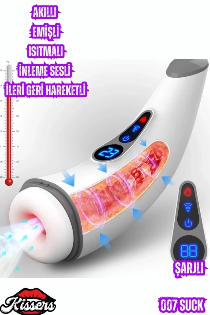 #7826 - Akıllı İnleme Sesli Emiş ve Titreşim Özellikli Mastürbatör