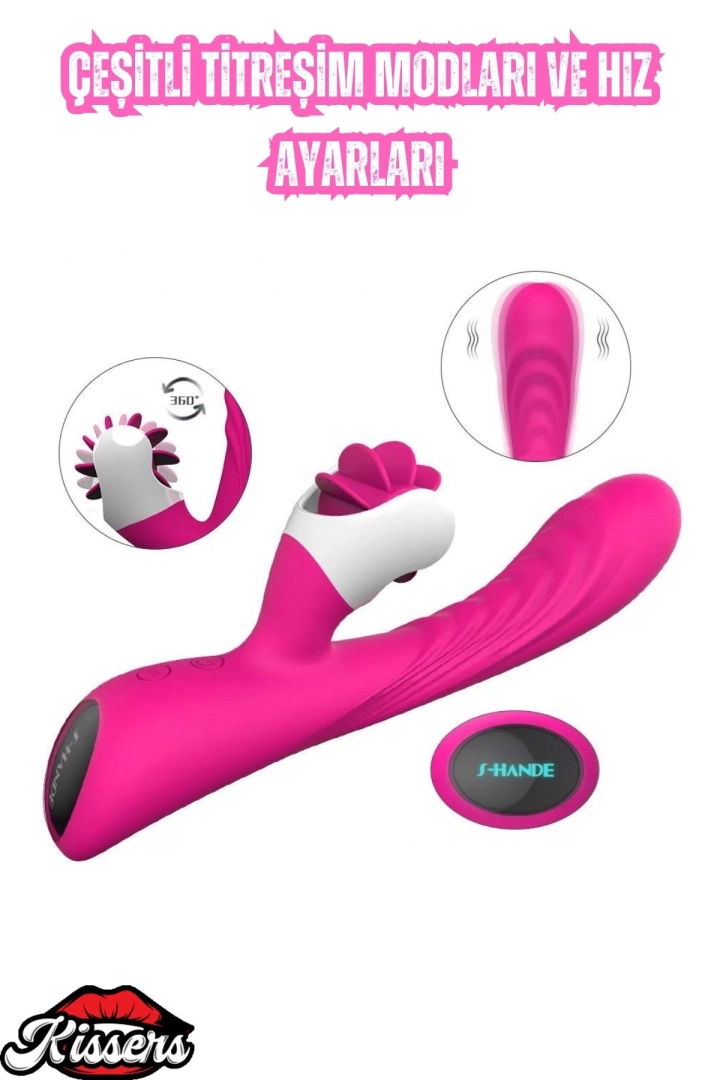 #6395 - Klitoris ve G Nokta Uyarıcı Esnek Dil Hareketli Yalama Yapabilen Oral Seks Vibratörü