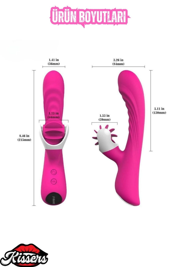 #6398 - Klitoris ve G Nokta Uyarıcı Esnek Dil Hareketli Yalama Yapabilen Oral Seks Vibratörü