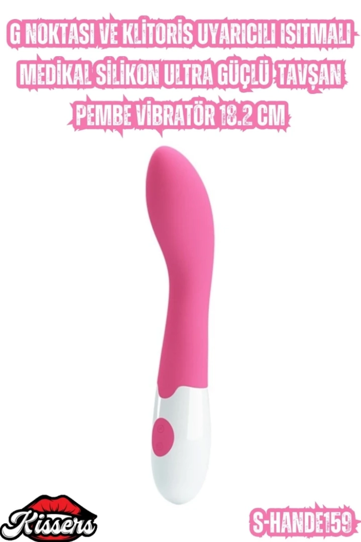 #6771 - Kissers G Noktası ve Klitoris Uyarıcılı Isıtmalı Pembe Vibratör 18.2 Cm