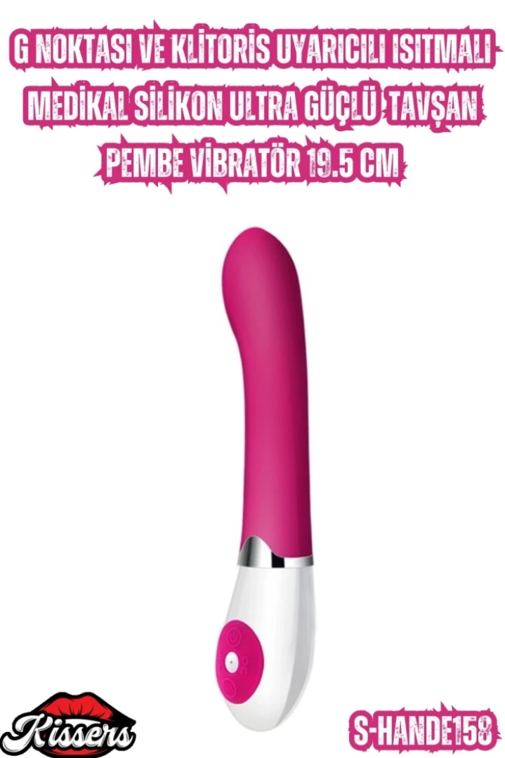 #6772 - G Noktası ve Klitoris Uyarıcılı Isıtmalı Pembe Vibratör 19.5 Cm