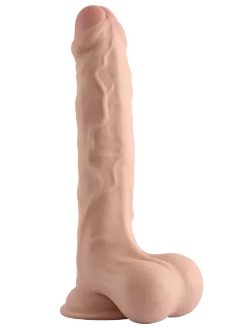 #10326 - 10&quot; Dual Layer Oynar Derili Gerçekçi Penis 25 cm