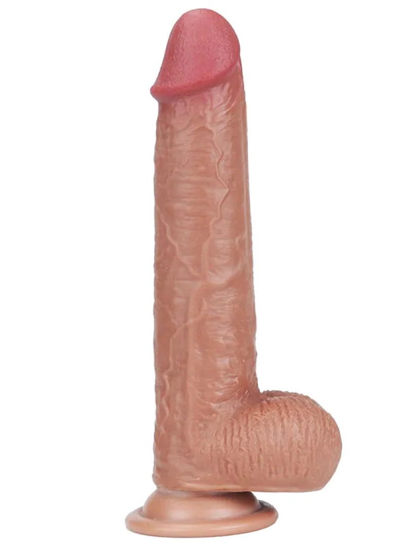 #10338 - 8&quot; Dual Layer Oynar Derili Realistik Melez Penis 20