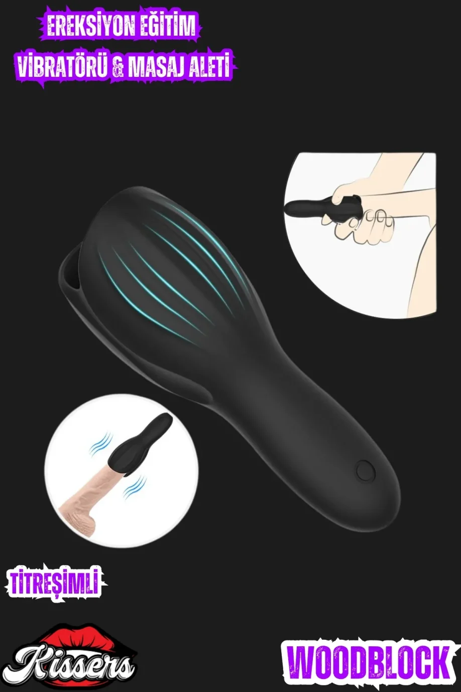 #696 - Güçlü Titreşimli Penis Başlığıyla Şarjlı Eğitim Vibratörü