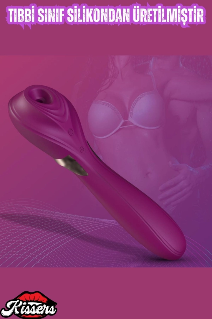 #6421 - &quot;G Spot Uyarıcı ve Klitoris Emiş Güçlü Yeni Nesil Fuşya Vibratör&quot;
