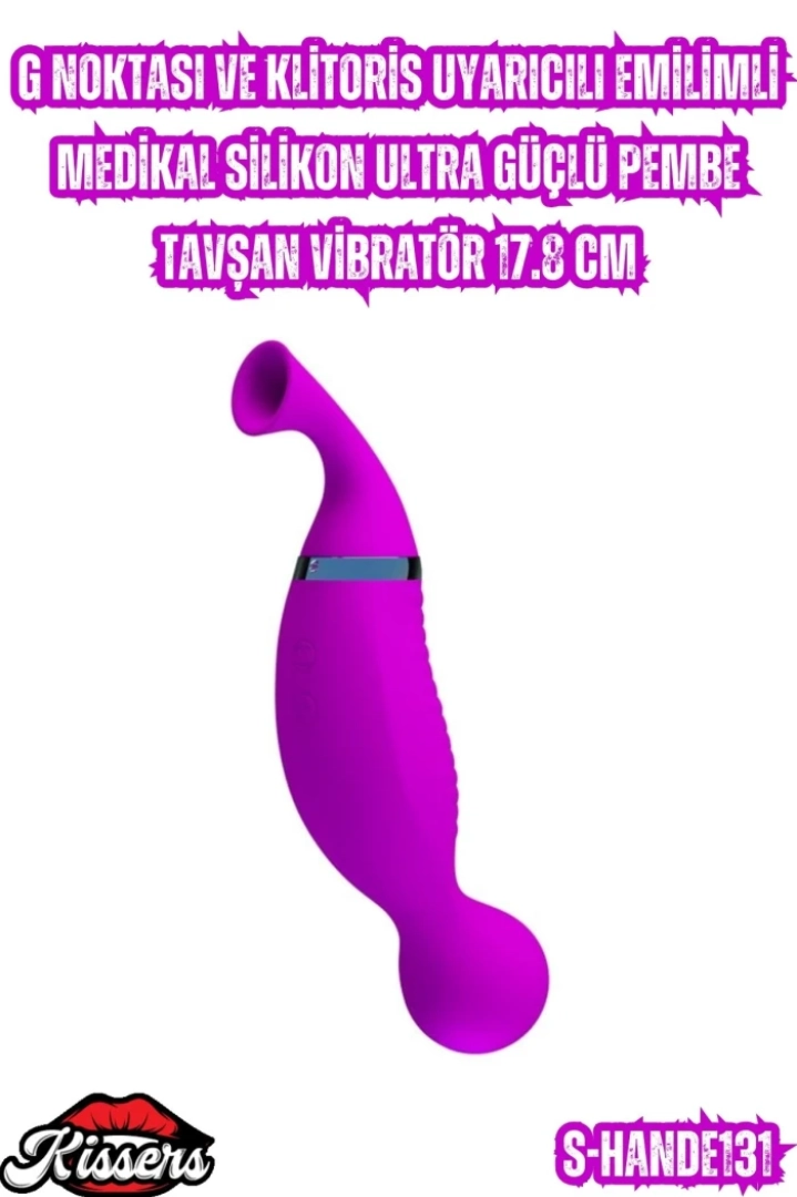 #6798 - Pembe Tavşan Vibratör G Noktası ve Klitoris Uyarıcılı 17.8 cm