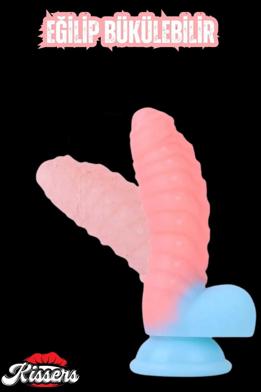 #755 - Karanlıkta Parlayan Tırtıklı Dildo - Ultra Yumuşak Realistik Yapay Penis 18 Cm