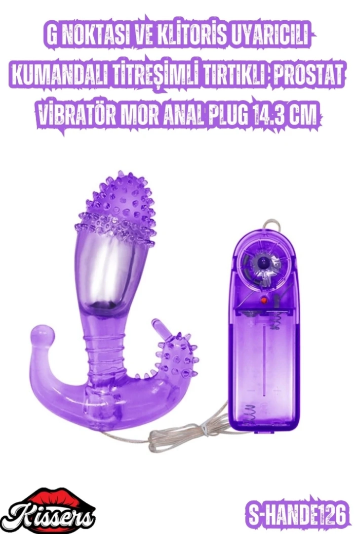 #6802 - G Noktası ve Klitoris Uyarıcılı Kumandalı Titreşimli Tırtıklı Vibratör