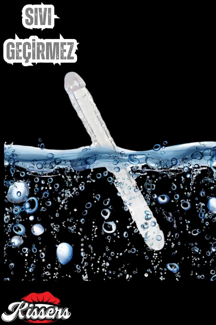 #800 - Çift Başlı Realistik Jel Doku Dildo - 34 Cm Uzunlukta, Unisex ve Şeffaf