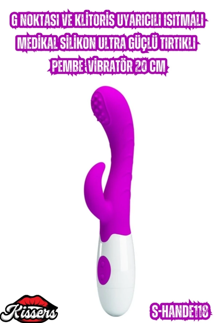#6812 - Kissers G Noktası ve Klitoris Uyarıcılı Isıtmalı Vibratör 20 Cm