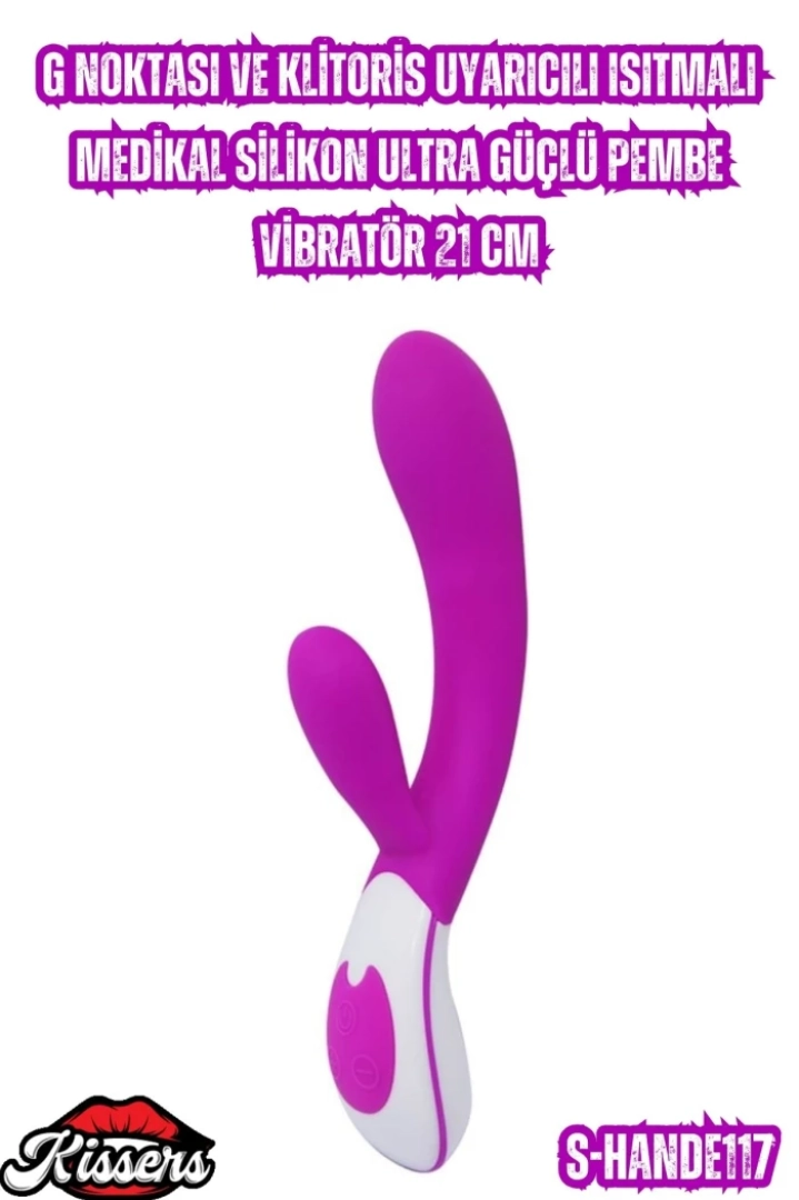 #6813 - Boyunda Isıtmalı Pembe Vibratör G Noktası ve Klitoris Uyarıcılı 21 Cm
