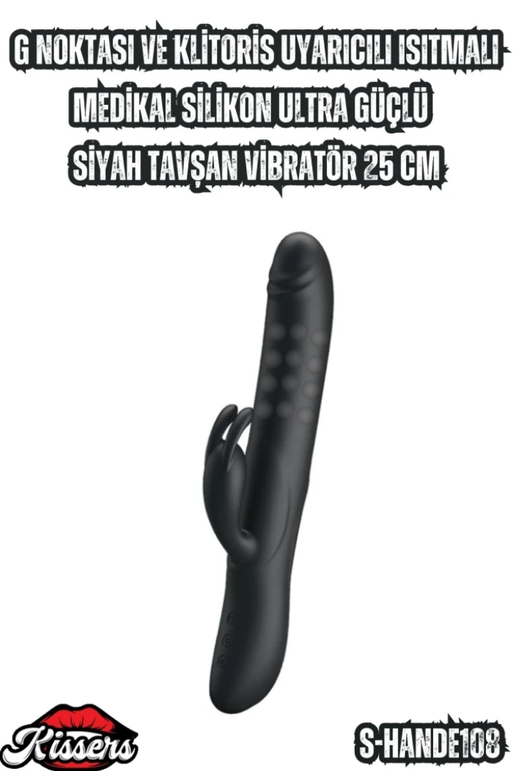 #6822 - G Noktası ve Klitoris Uyarıcılı Isıtmalı Medikal Silikon 25 cm