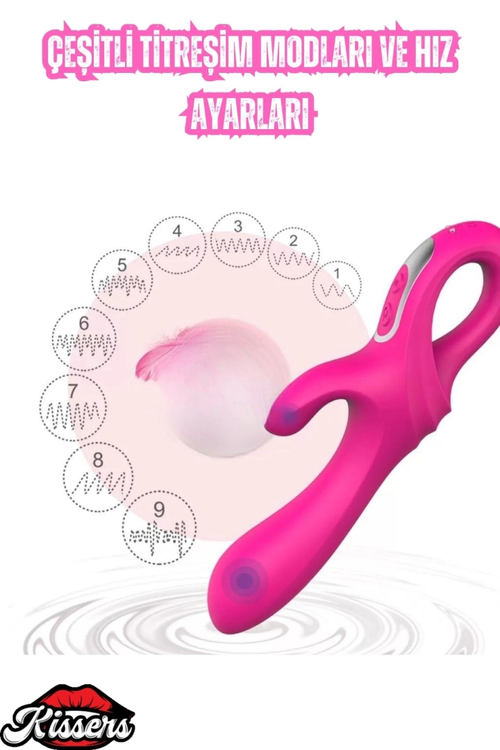 #6458 - Çift Katmanlı Bükülebilir Su Geçirmez Klitoris ve G-Spot Uyarıcı Pembe