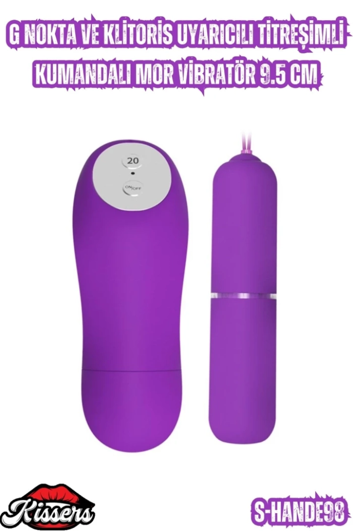 #6833 - Kissers G Nokta ve Klitoris Uyarıcılı Titreşimli Kumandalı Mor Vibratör 9.5 Cm