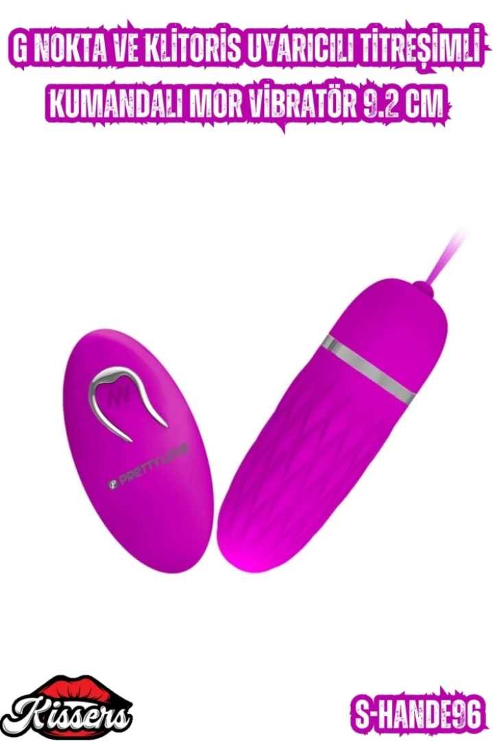 #6835 - G Nokta ve Klitoris Uyarıcılı Titreşimli Kumandalı Mor Vibratör 9.2 Cm