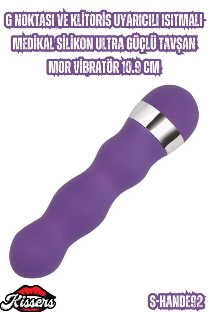 #6839 - Vücut Dostu Silikon Tavşan Vibratör - G Noktası ve Klitoris Uyarıcılı İç Isıtma Özelliği ile Ultra Güçlü Mor Vibratör