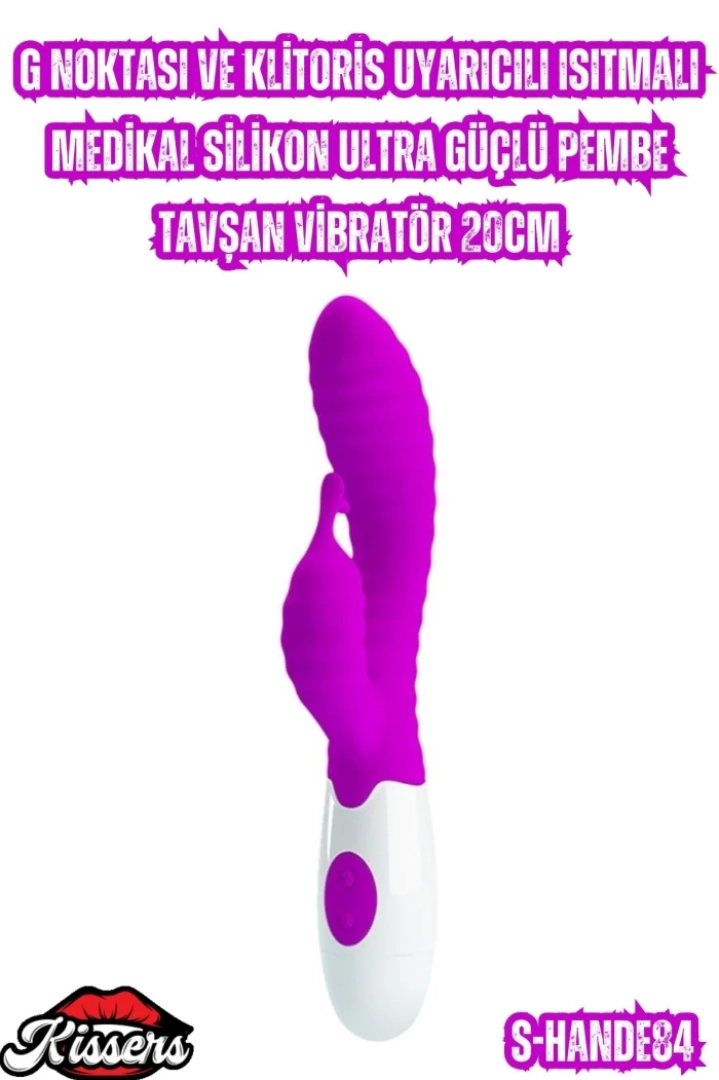 #6847 - G Noktası Ve Klitoris Uyarıcılı Isıtmalı Tavşan Vibratör 20Cm