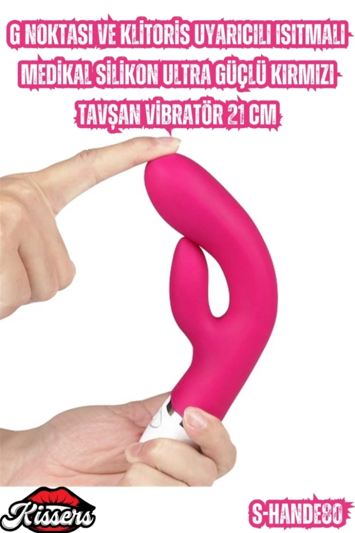 #6851 - G Noktası ve Klitoris Uyarıcılı Isıtmalı Medikal Silikon 21 cm