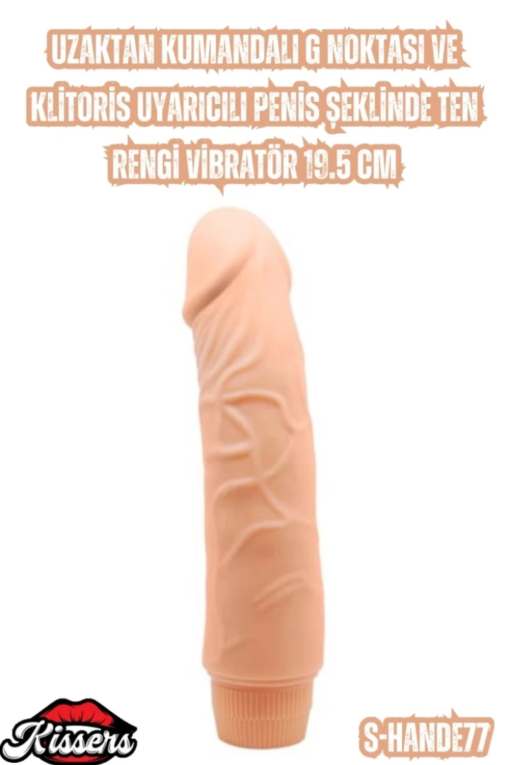 #6854 - Titreşimli Penis Şeklinde Uzaktan Kumandalı G Noktası ve Klitoris Uyarıcılı Vibratör 19.5 Cm