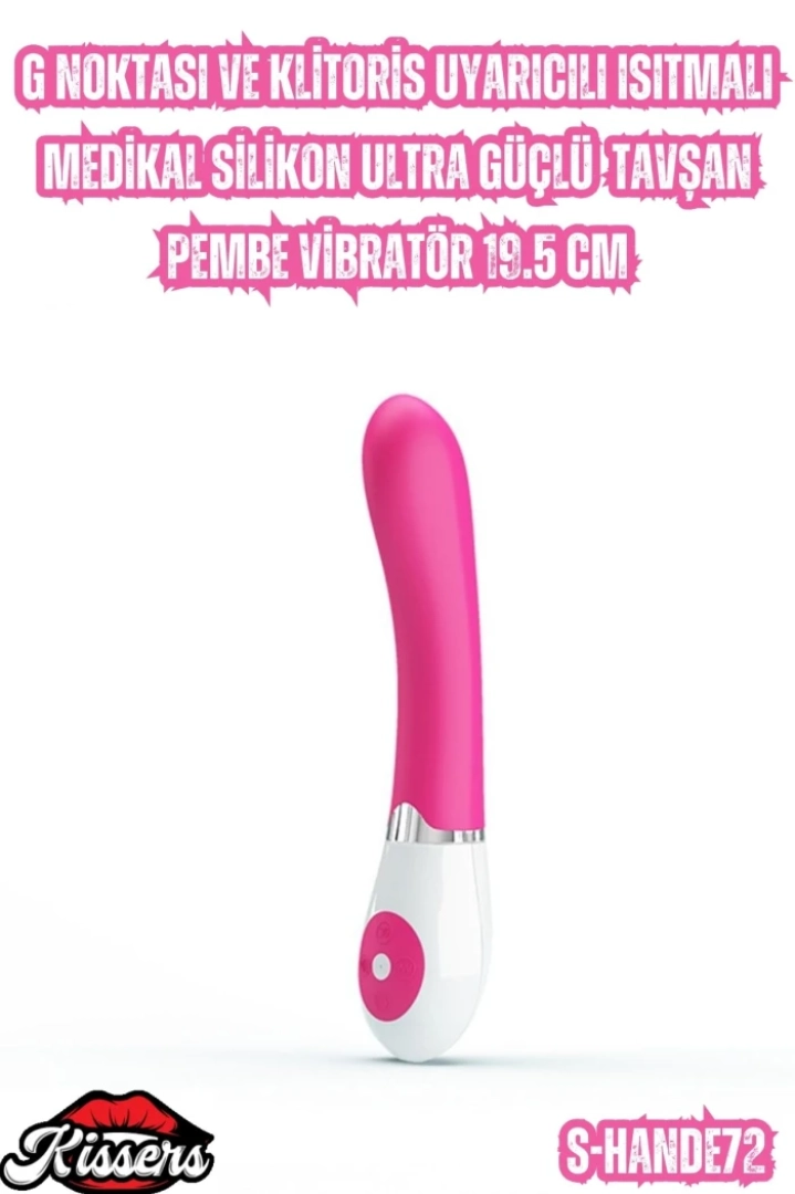 #6858 - G Noktası ve Klitoris Uyarıcılı Isıtmalı Pembe Vibratör 19.5 Cm