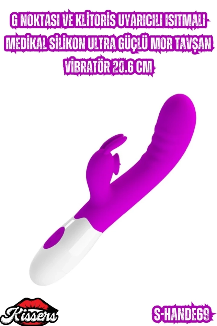 #6861 - Isıtmalı Mor Tavşan Vibratör G Noktası ve Klitoris Uyarıcılı 20.6 Cm
