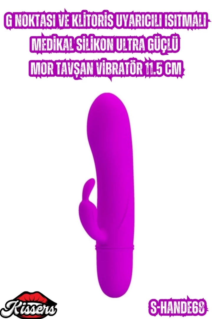 #6862 - Mor Tavşan Vibratör G Noktası ve Klitoris Uyarıcılı Isıtmalı Vibratör