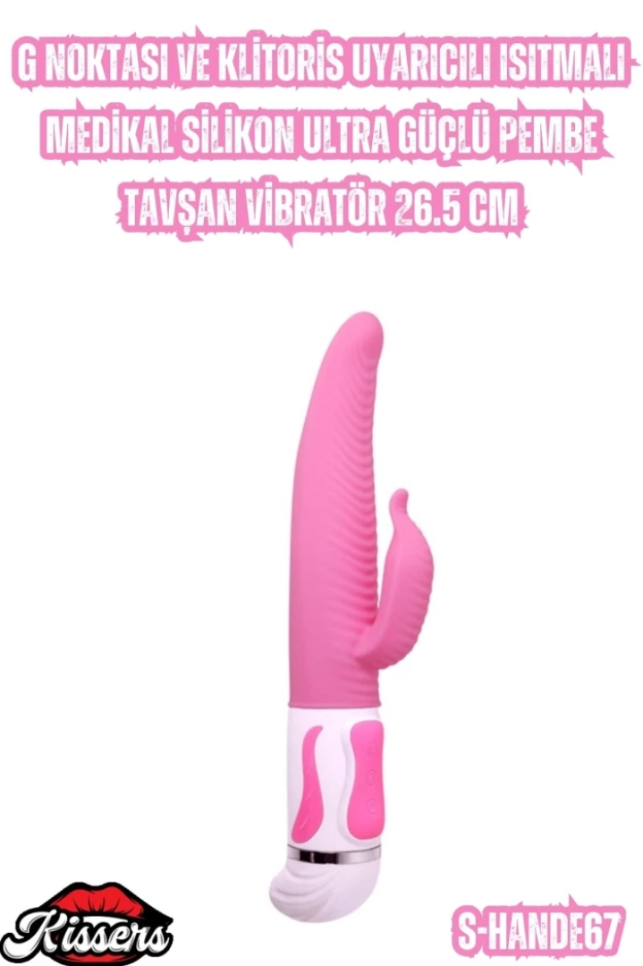#6863 - G Noktası ve Klitoris Uyarıcılı Isıtmalı Tavşan Vibratör 26.5 Cm