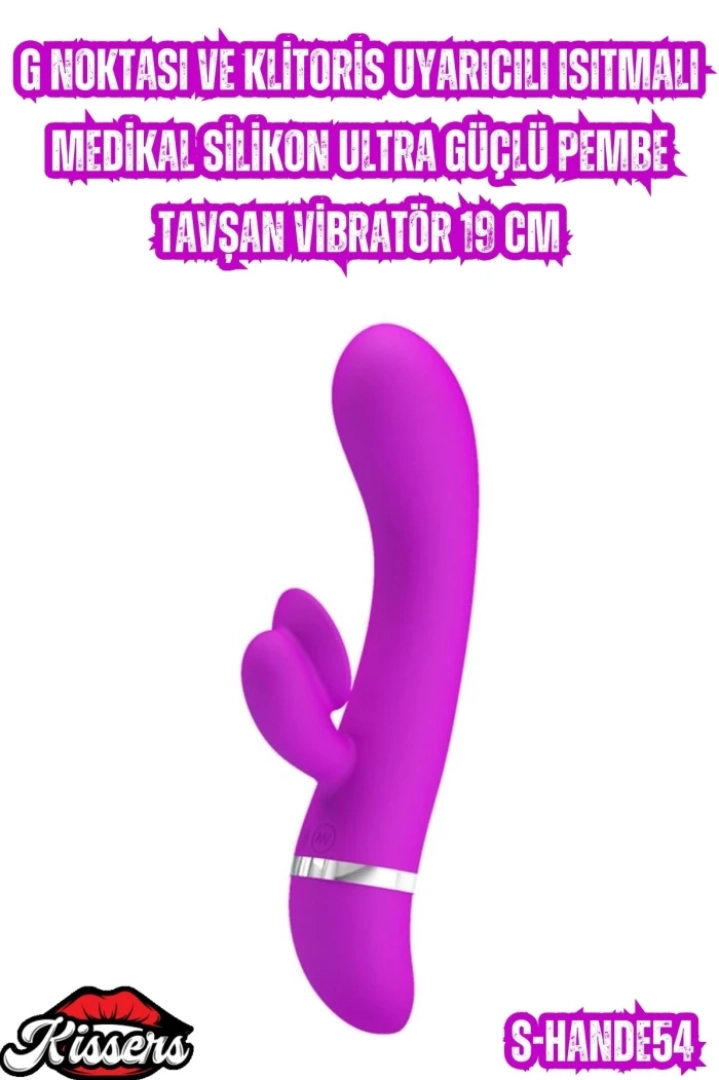 #6873 - G Noktası ve Klitoris Uyarıcılı Isıtmalı Tavşan Vibratör 19 Cm