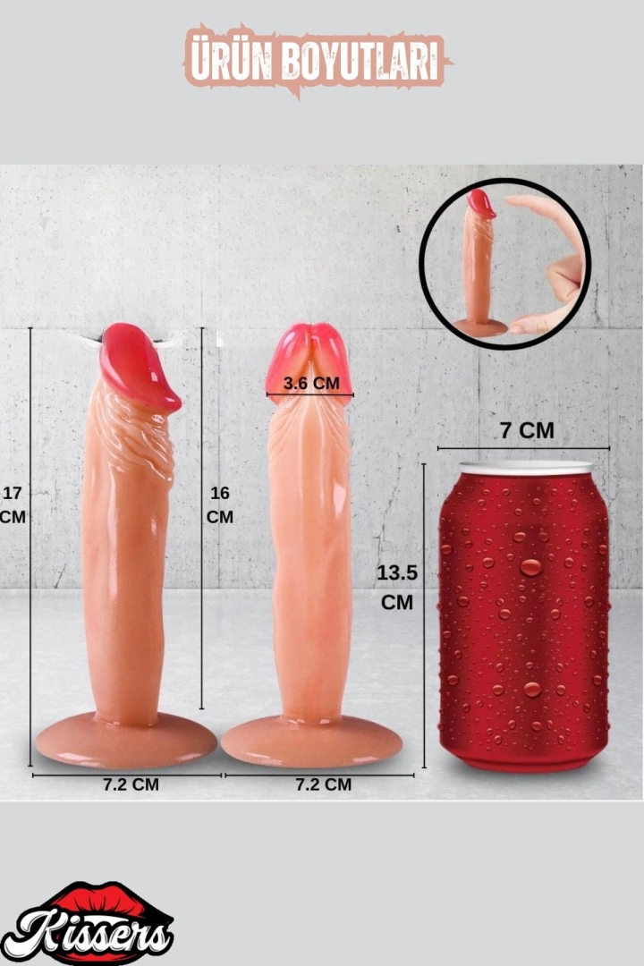 #6503 - Realistik Dokuda Dildo Vantuzlu Gerçekçi Yapay Penis 17 CM