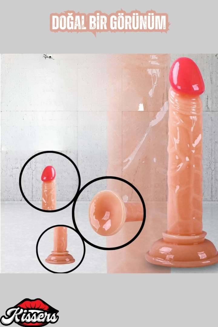 #6504 - Realistik Dokuda Mini Dildo Vantuzlu Gerçekçi Yapay Penis 14 CM