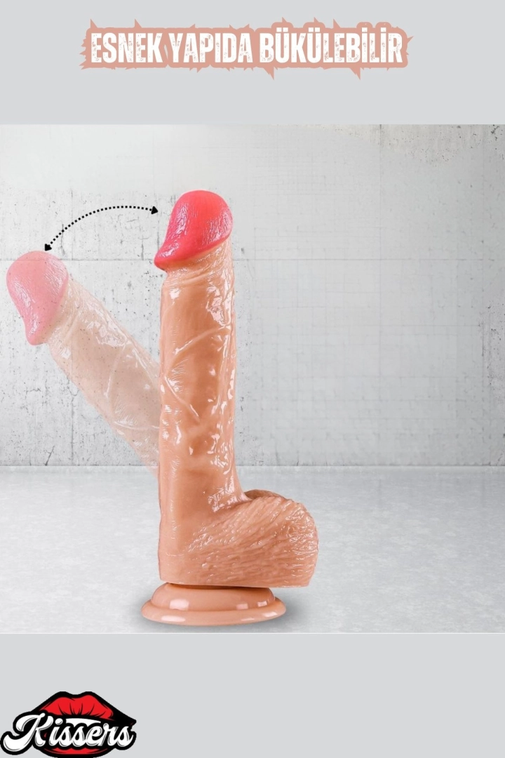 #6520 - Realistik Dokuda Damarlı Dildo Vantuzlu Gerçekçi Yapay Penis 21 CM