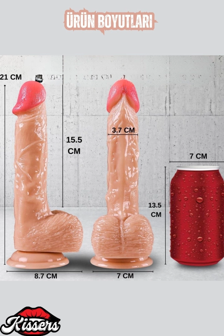 #6521 - Realistik Dokuda Damarlı Dildo Vantuzlu Gerçekçi Yapay Penis 21 CM