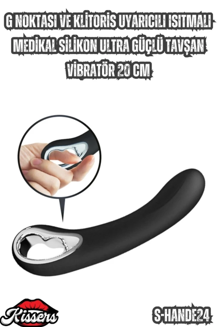 #6902 - 20 Cm Uzunluğunda Isıtmalı Medikal Silikon Tavşan Vibratör