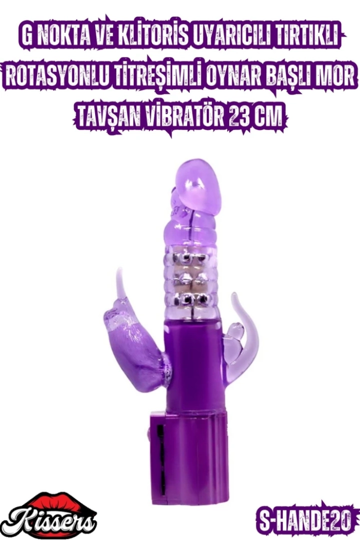 #6906 - MOR Tavşan Vibratör 23 Cm - G Nokta ve Klitoris Uyarıcılı Titreşimli