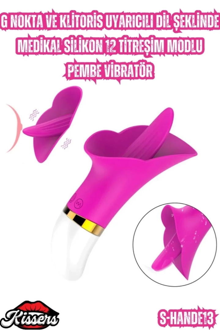 #6913 - 12 Titreşim Modlu Pembe Vibratör - G Nokta ve Klitoris Uyarıcılı