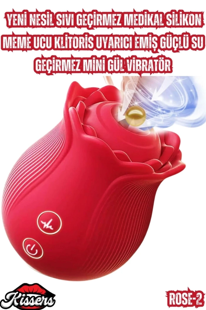 #6932 - Medikal Silikon Meme Ucu Klitoris Uyarıcı Mini Gül Vibratör