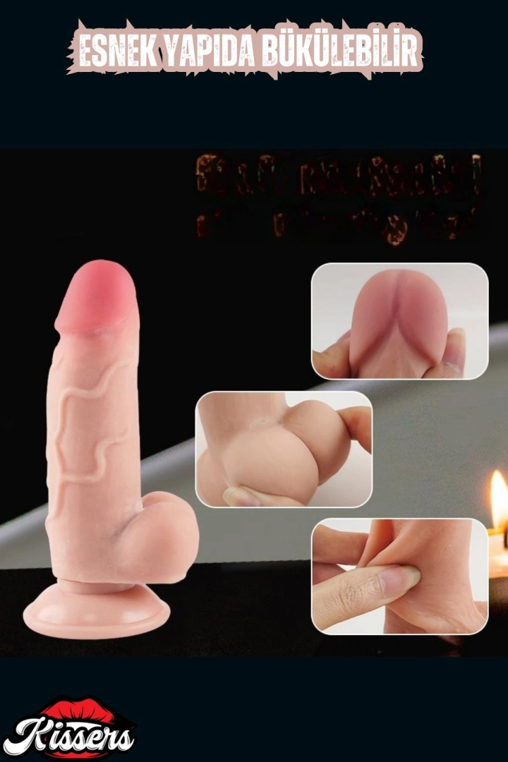 #6559 - Çift Katmanlı Gerçekçi Kayar Deri Ultra Yumuşak Realistik Yapay Penis