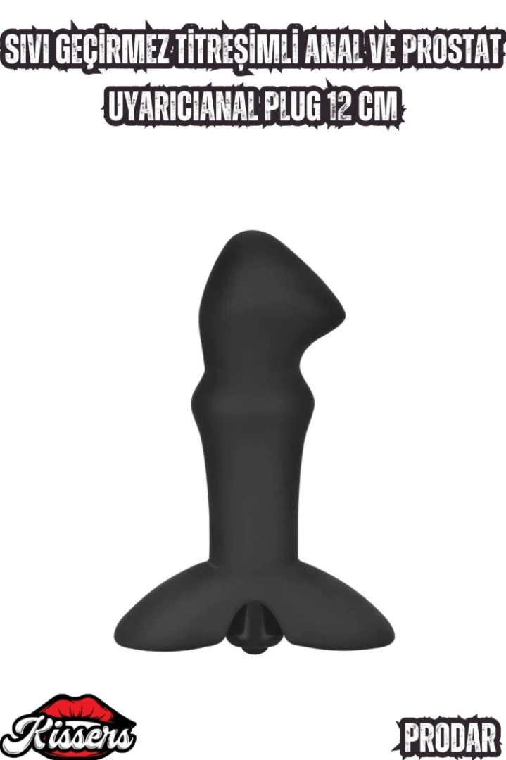 #6936 - 12 cm Boyunda Sıvı Geçirmez Titreşimli Anal ve Prostat Uyarıcı Anal Plug