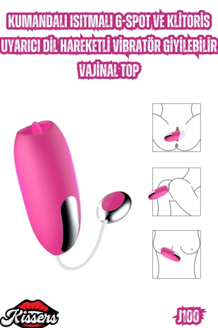 #6938 - Klitoris Uyarıcı Dil Hareketli Vibratör Giyilebilir Vajinal Top