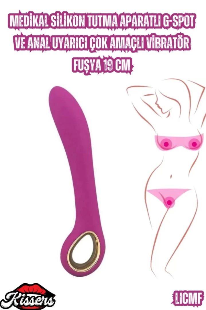 #6945 - Medikal Silikon Tutma Aparatlı G-Spot ve Anal Uyarıcı Vibratör