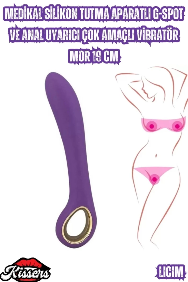 #6946 - Medikal Silikon Tutma Aparatlı G-Spot ve Anal Uyarıcı Çok Amaçlı