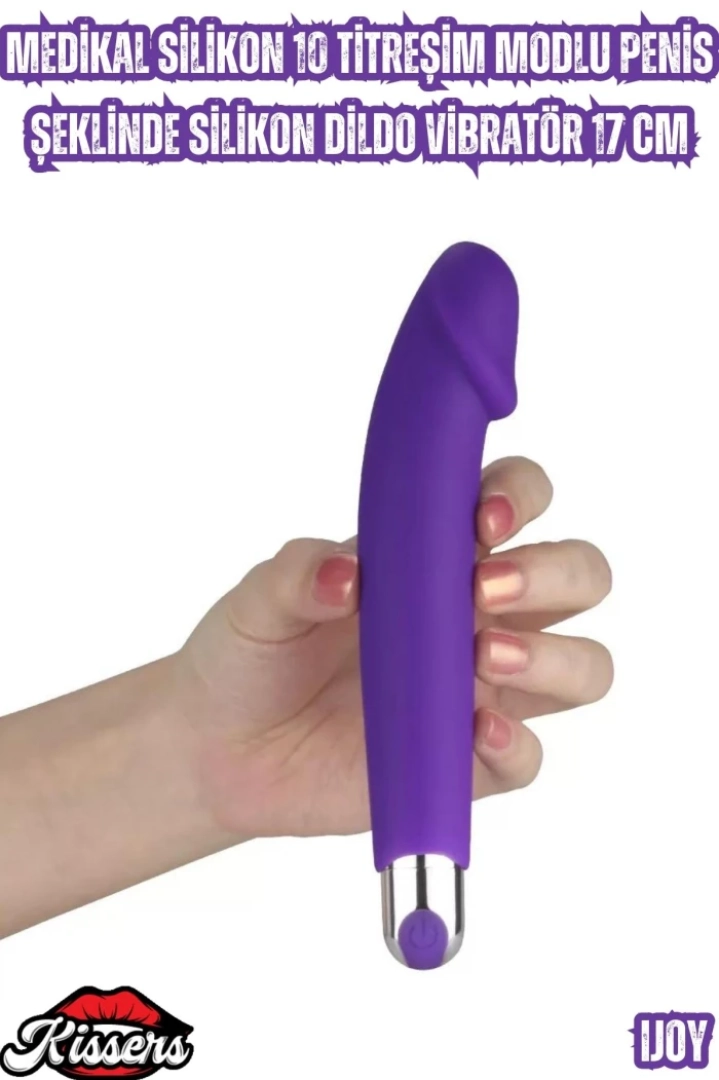 #6949 - 10 Titreşim Modlu Penis Şeklinde Silikon Dildo Vibratör