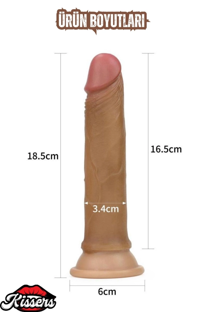 #6580 - Çift Katmanlı Ultra Realistik ve Yumuşak Dokulu Anal Dildo Melez Penis