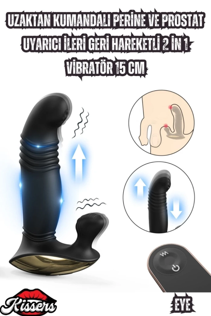 #6962 - İleri Geri Hareketli Kumandalı Prostat ve Perine Vibratörü 15 Cm
