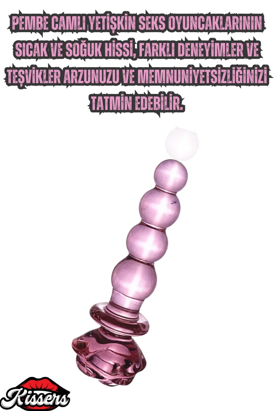 #1759 - 14 Cm Şeffaf Kaliteli Cam Anal Plug - Gül Detaylı Boğumlu Alıştırıcı Tıkaç