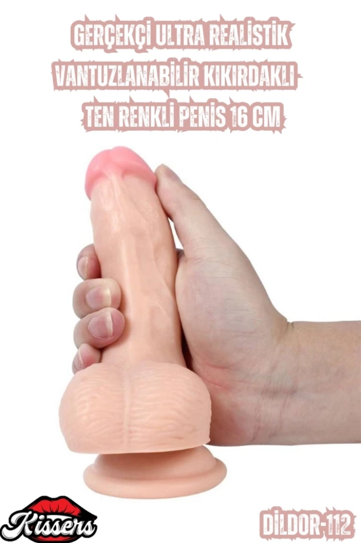 #6974 - Gerçekçi Ultra Realistik Penis - Vantuzlanabilir ve Kıkırdaklı 16 Cm